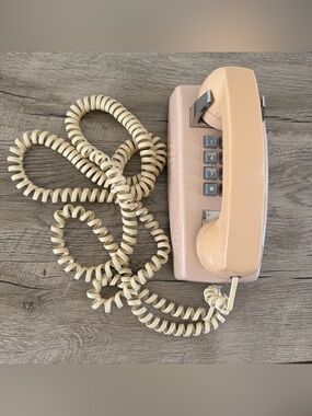 Western Electric Pink Beige Wall Phone 2554‎ BMP 1980’s Touch Tone Not Tested